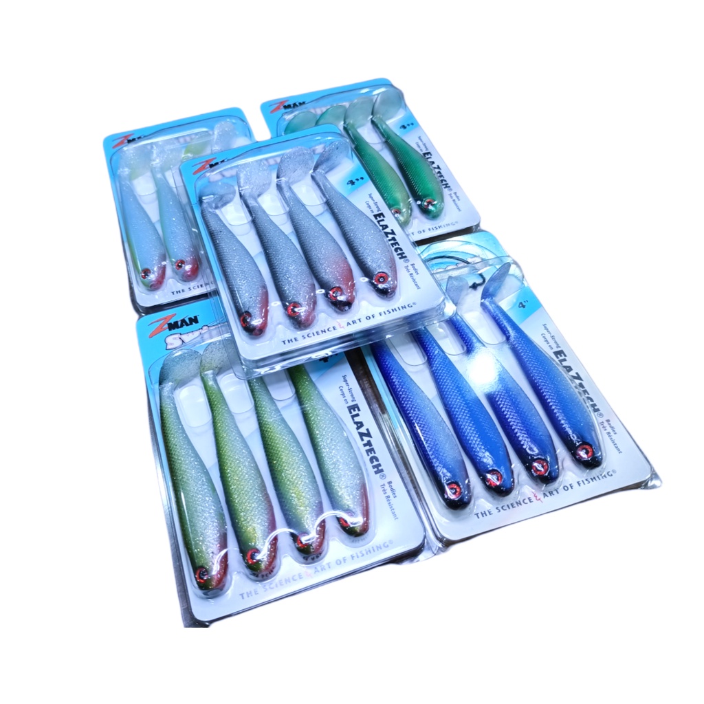 Leurres Souples Zman SwimmerZ 4 Pouces – Pack De 4 En Bad Shad – Pêche Carnassier