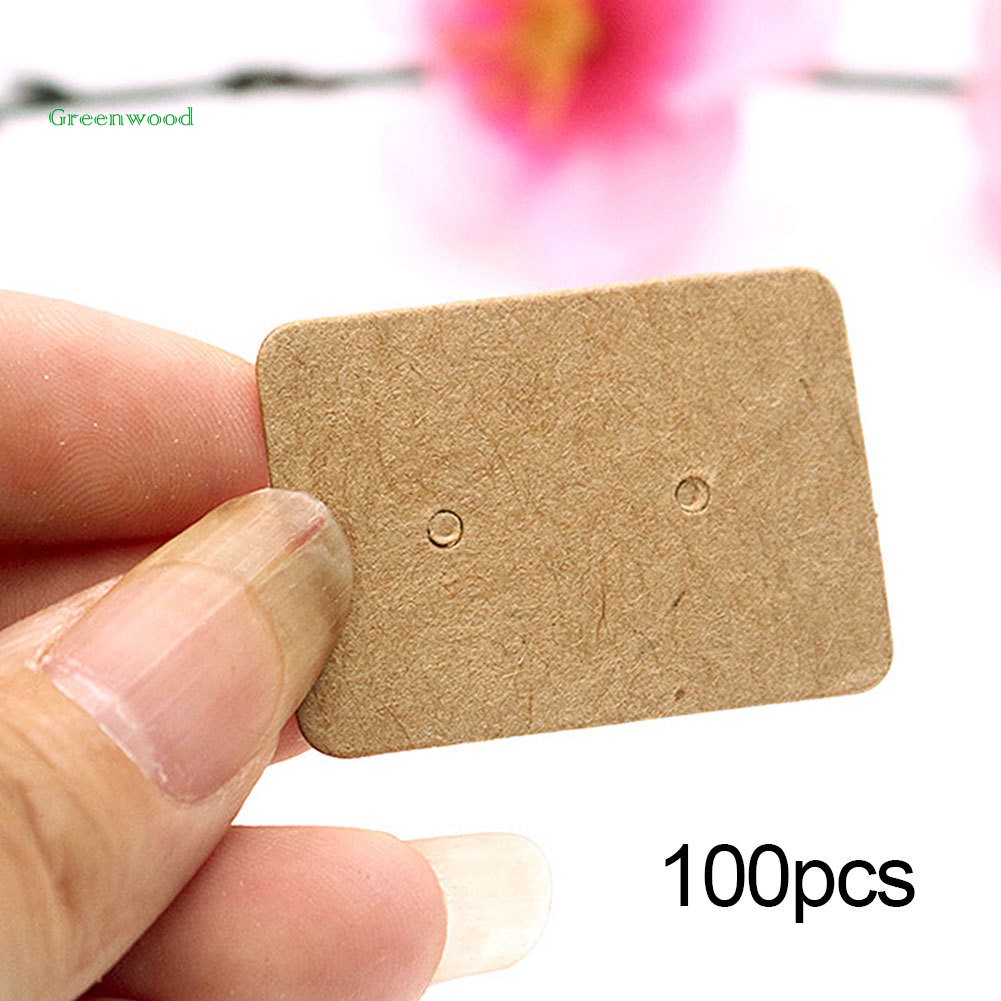 100Pcs Kraft Paper Earring Jewelry Ear Studs Holder Display Card Tag