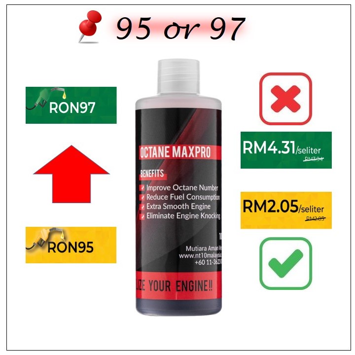 NT10 OMPRO octane booster decarbonizer car injector cleaner fuel saver ...