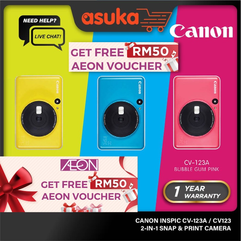 CANON INSPIC CV-123A CV123 2-IN-1 SNAP PRINT INSTANT CAMERA