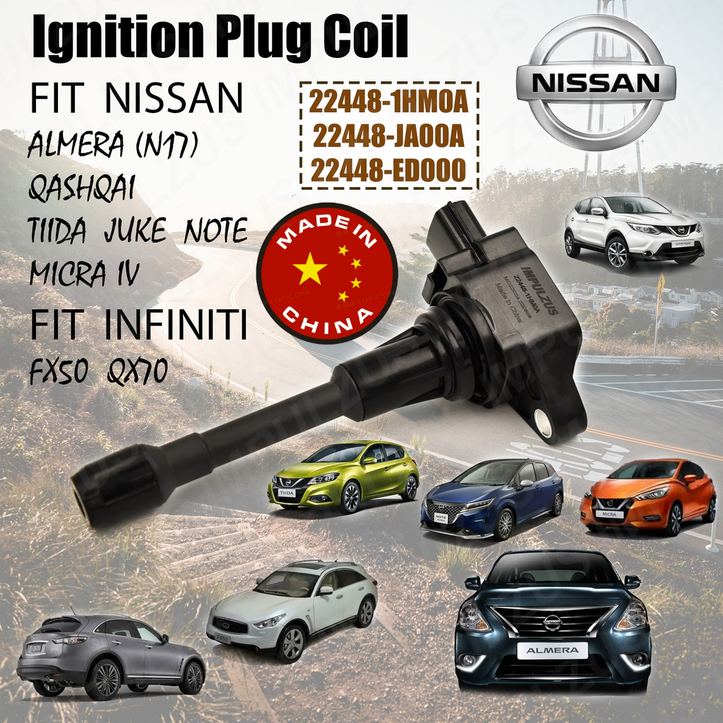 NISSAN IGNITION PLUG COIL 224481HM0A 224481HC0A ALMERA N17 TIIDA JUKE