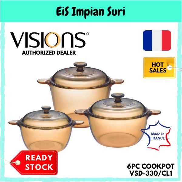 (Ready Stock!!) Visions Covered 6pcs Cookpot Set (VS-330/CL1) Casserole ...
