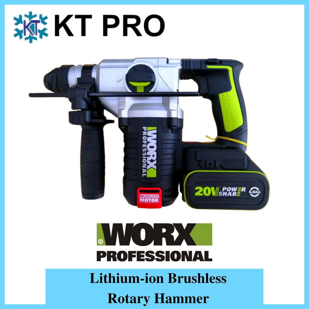 LITHIUM ION BRUSHLESS ROTARY HAMMER WORX WU 388 24MM 20V READY STOCK