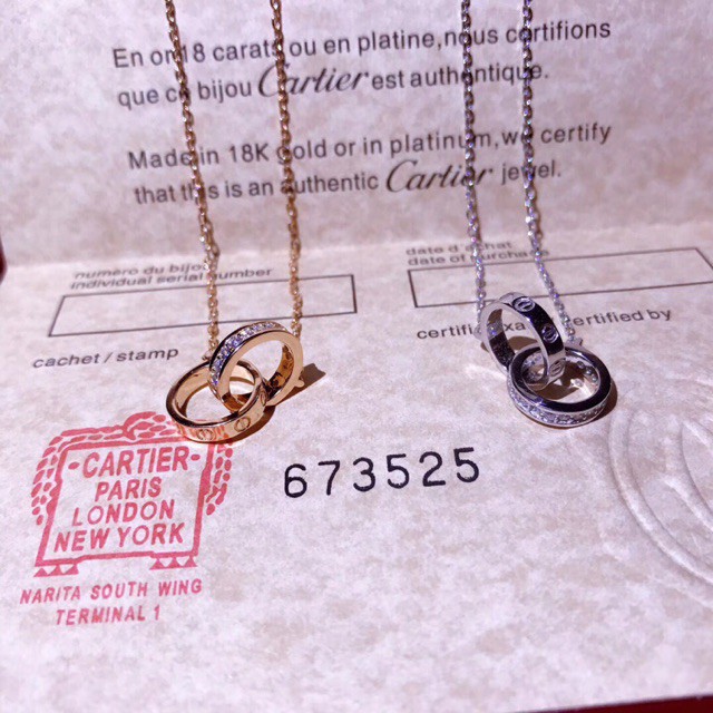 Cartier two ring outlet necklace