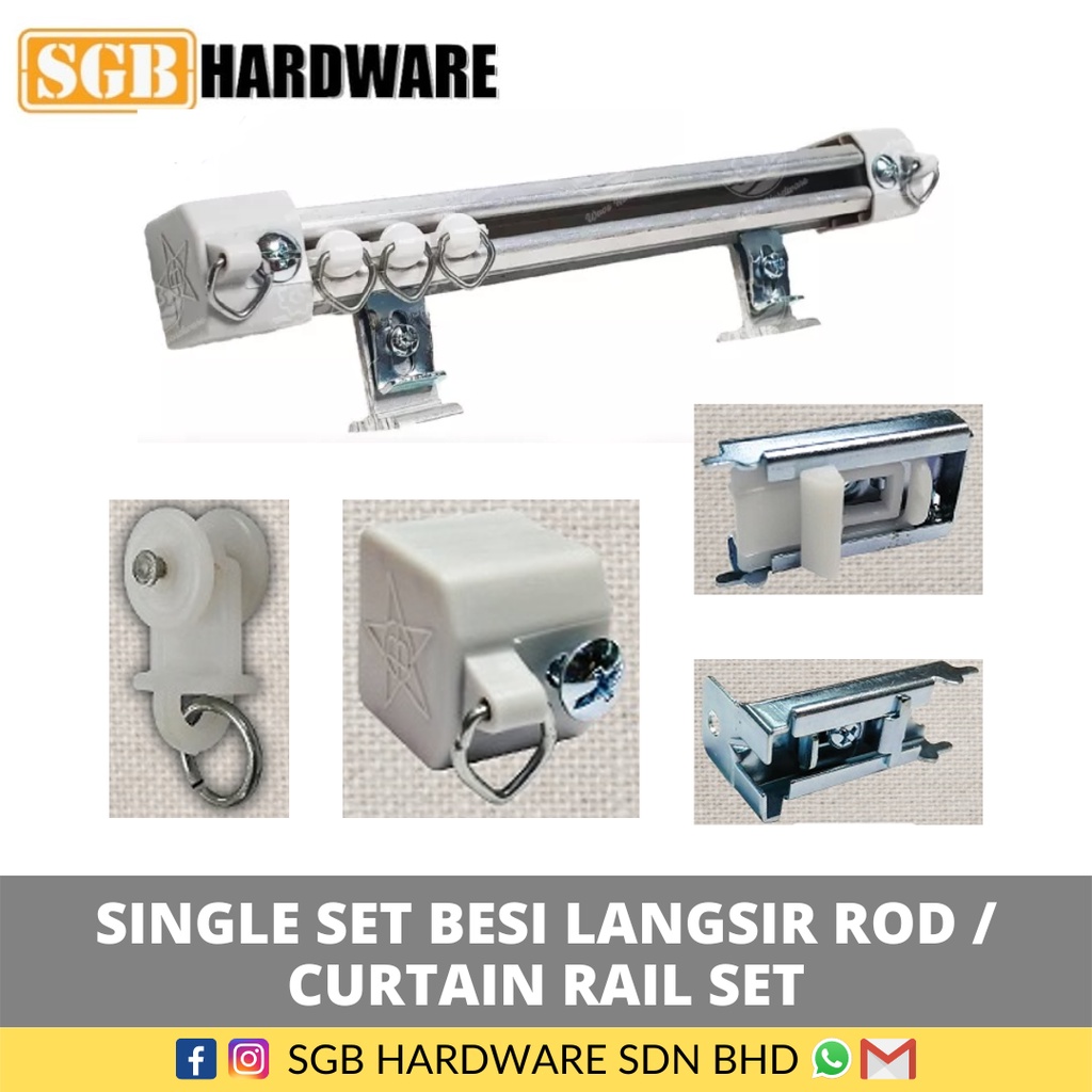 Rail Langsir Aluminium/ Aluminium Curtain Rail Set/ Curtain Track rail