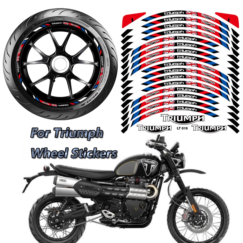 16 PCS Reflective Motorcycle Stickers Outer Wheel Rim Sticker Film ...