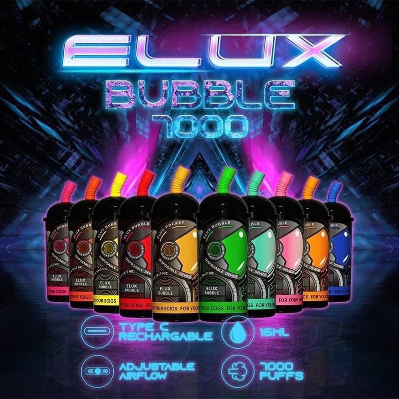 ELUX BUBBLE ADJUSTABLE AIRFLOW 7000 PUFF READY STOCK | Shopee Malaysia