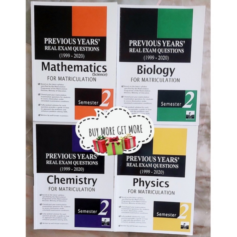 MATRICULATION PAST YEAR PAPERS (WITH ANSWER) | Shopee Malaysia
