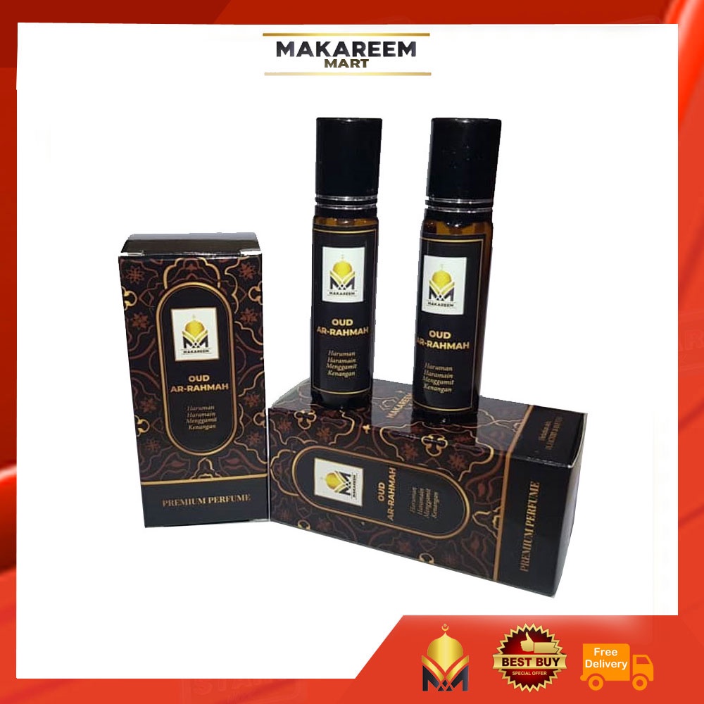 MAKAREEM Oud Arrahmah Perfume Haruman Mekah Madinah Minyak Wangi Gaharu Raudah 10 ML Shopee