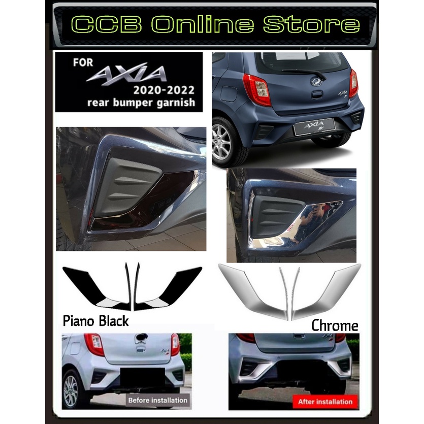 Perodua Axia GXtra 2020-2022 Chrome Rear Bumper Garnish Accessories ...
