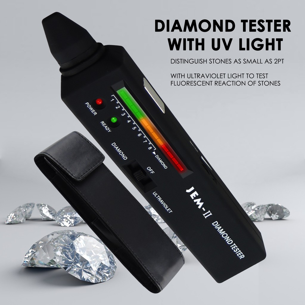 2pt Diamond Tester with Ultraviolet (UV) Light Compact Design and Pouch ...