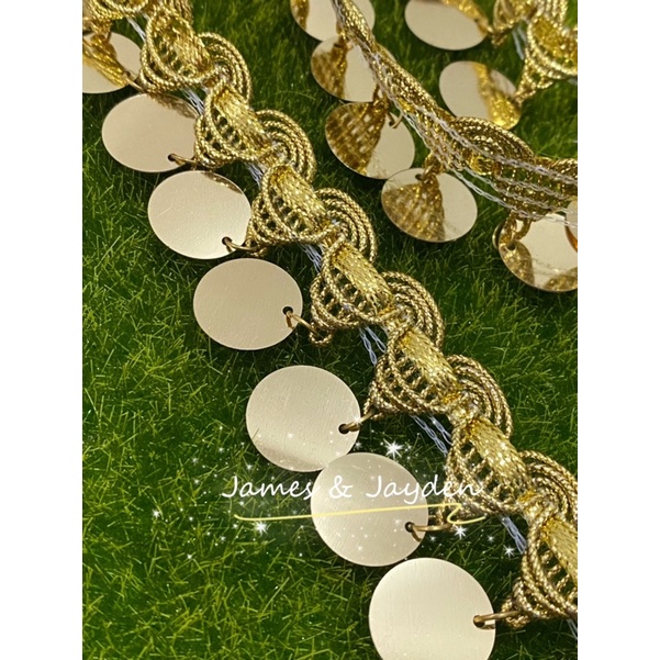 [Meter] Gold Coin Lace / Labuci Lace / Renda Hiasan / Renda Hantaran ...