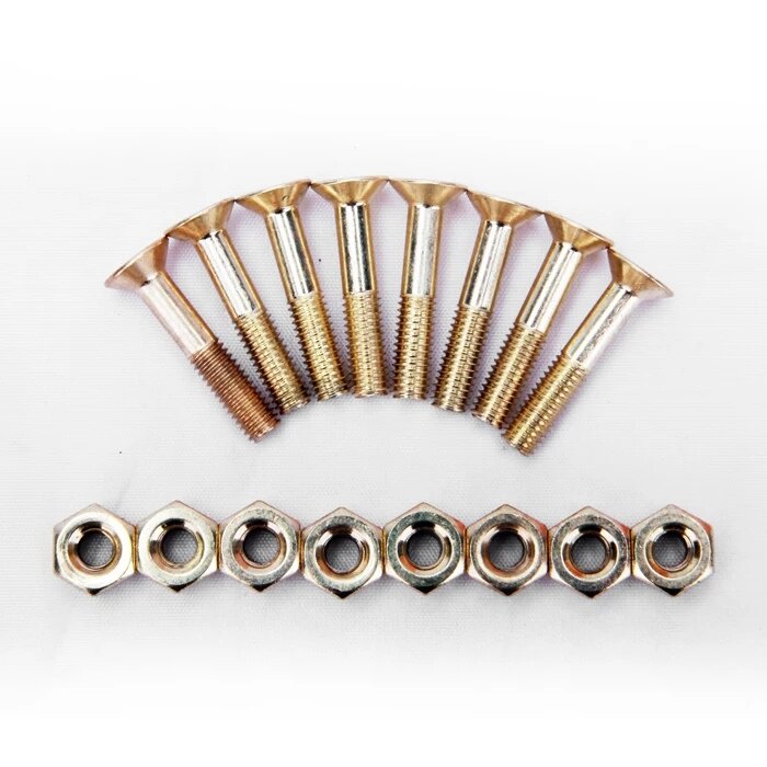 25mm black and gold color skateboard screws skateboard bolts and nuts