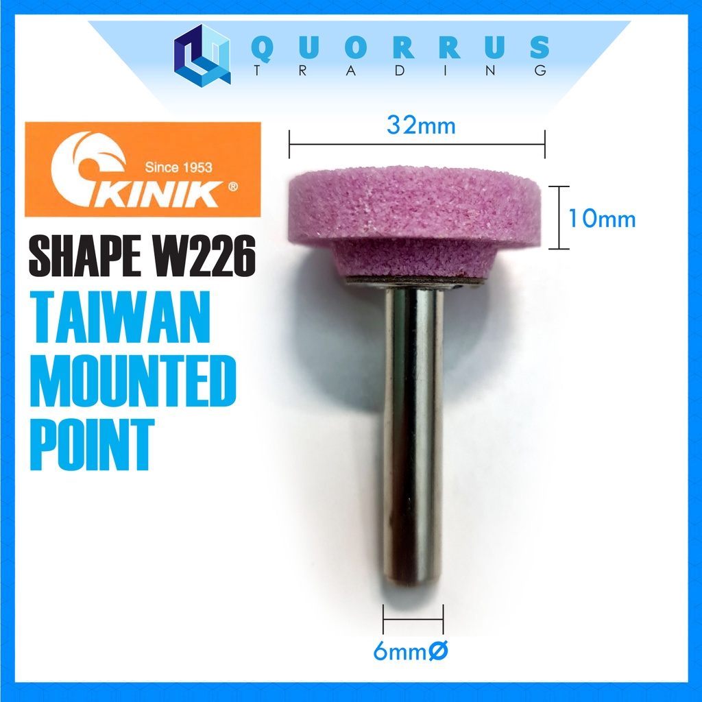 KINIK TAIWAN ABRASIVE MOUNTED POINT MOUNTED WHEEL GRINDING STONE W ...