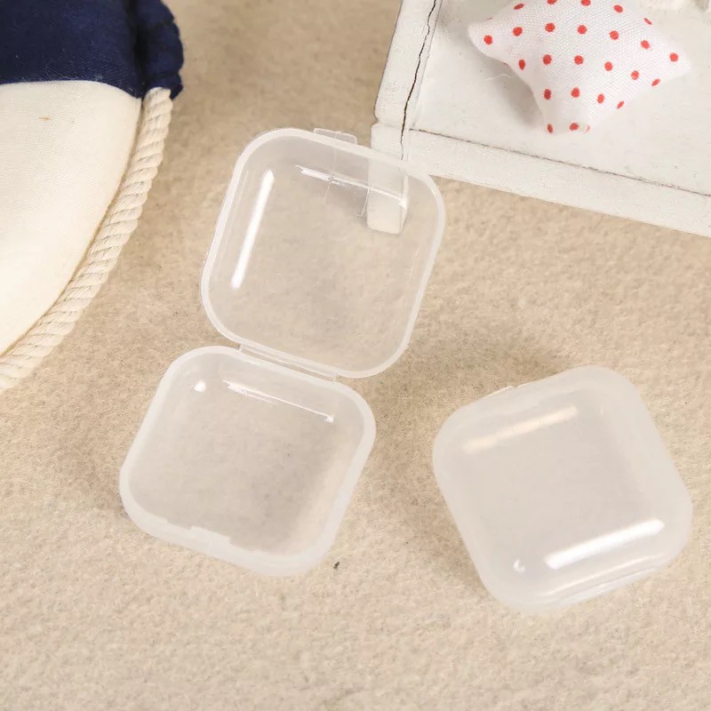 35mm*35mm*18mm Square Ear Tips Case Plastic Mini Transparent Carry ...