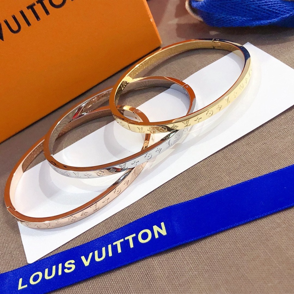 Korean LV Bracelet Titanium Steel Letter Louis Vuitton Bangle uple