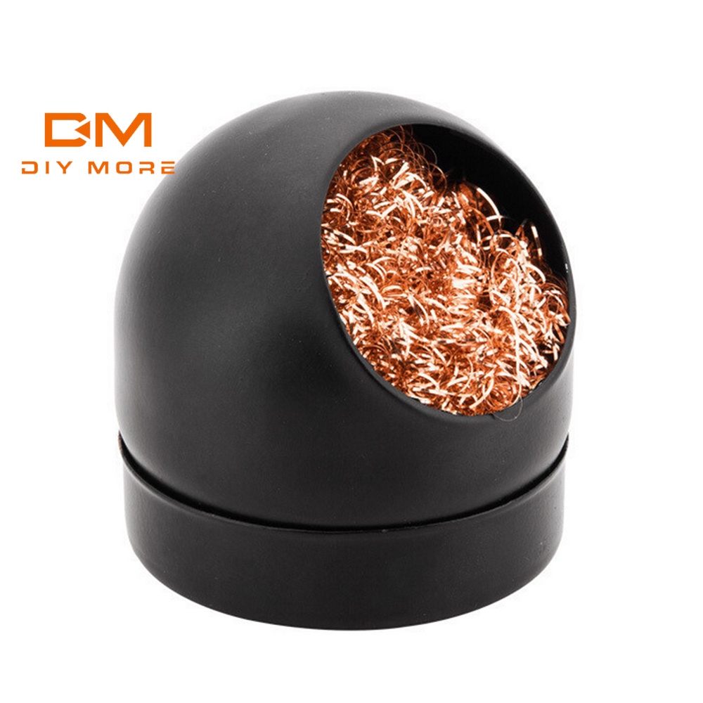 Soldering Iron Tip Cleaner – Dome Base With Steel Wire Ball, No Water Needed, Anti-Oxidation, Keeps Work Area Clean, Gold Color