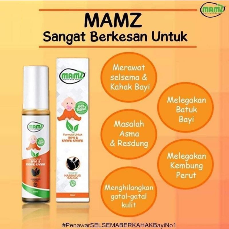 Mamz Spray dan Ceam Baby Habbatus Sauda Penawar Batuk, Kahak