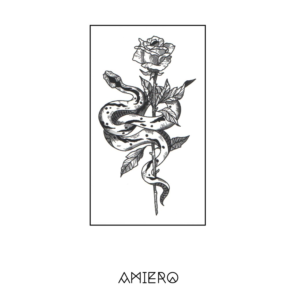 Temporary Tattoo - Snake wrapped around a Rose | Shopee Malaysia