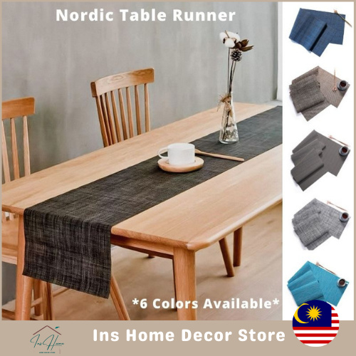 (InsHome) 135x30cm Table Runner Table Cloth PVC Material Wedding Party ...
