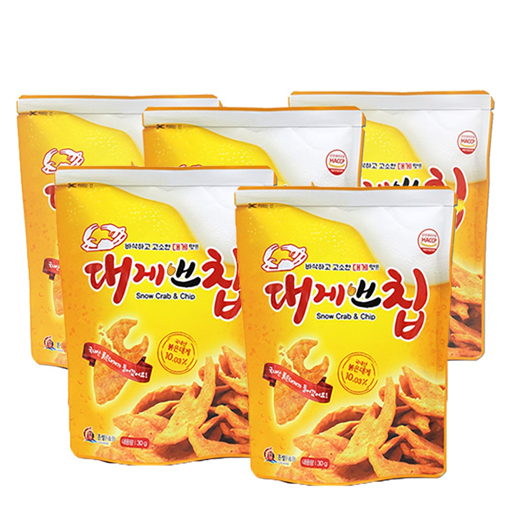 [DSMRO] Snow Crab Chip Korean Snack Crispy Cracker 30 g 5 Pack Shopee