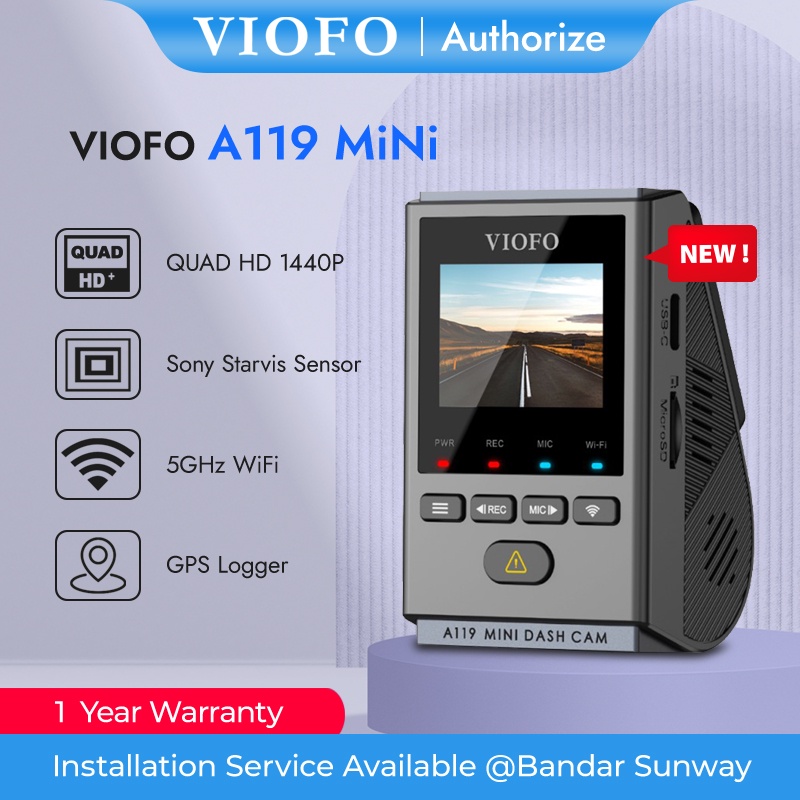 VIOFO A119 MINI 2 QUAD HD 2K STARVIS 2 DASHCAM BUILT-IN 5GHZ WI-FI
