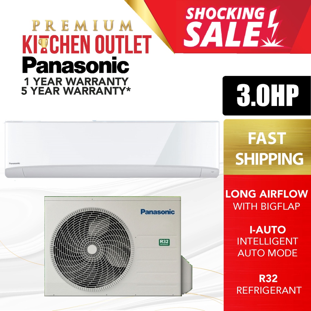 Panasonic 1.0HP 3.0 HP NonInverter R32 Air Conditioner CSPN30XKH