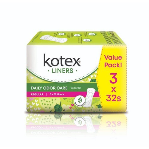 Kotex Fresh Panty Liners Regular 3 x 32's /Longer & Wider 3 x 30's