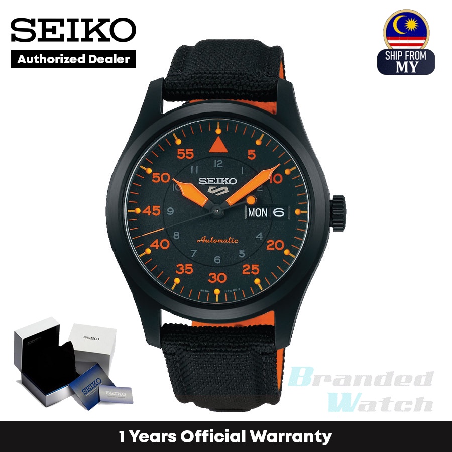 Official Warranty Seiko SRPH33K1 Men s Seiko 5 Sport Orange Black