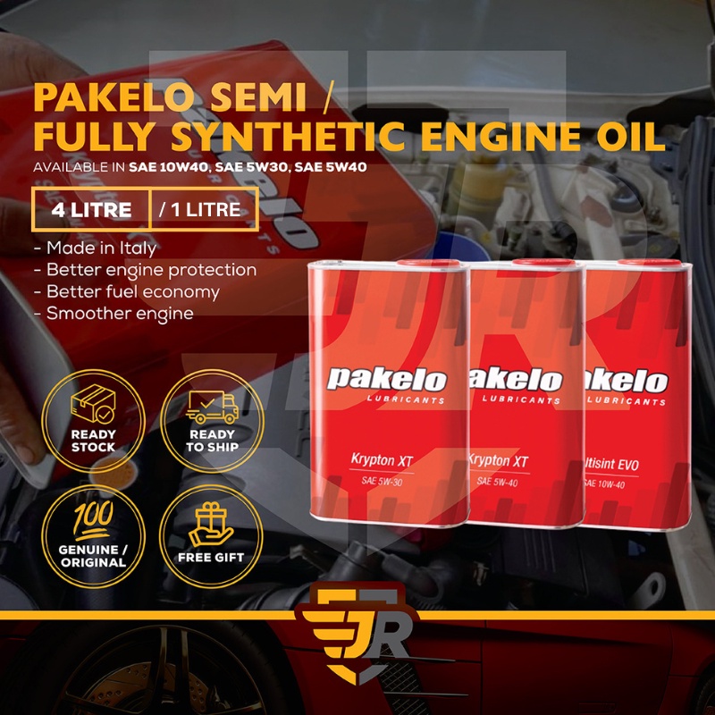 Pakelo Krypton XT Fully Semi Synthetic Engine Oil Lubricant 5W30 5W40 10W40  Minyak Hitam Engine Car Service
