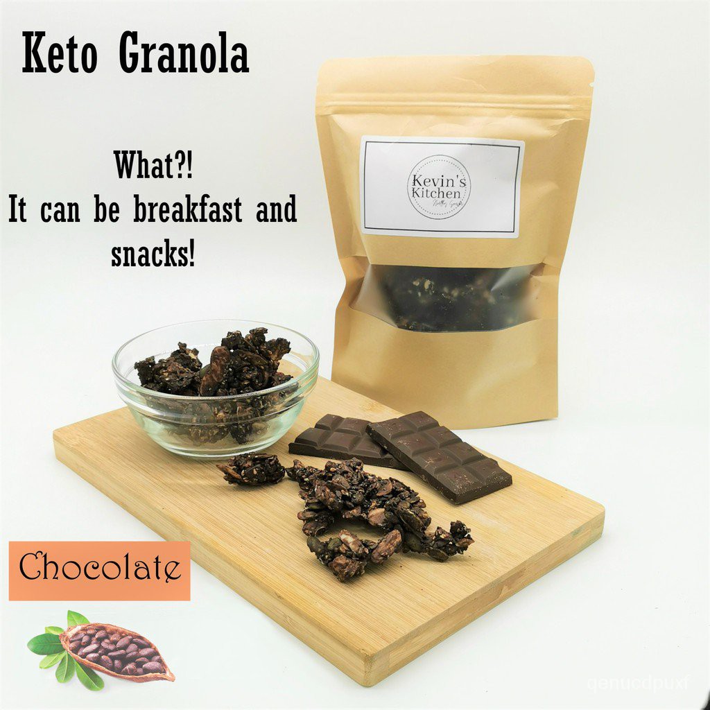 Keto Granola (Chocolate) / Breakfast / Snacks Sesuai untuk Pemakan Ketone Mentah (Diabetic