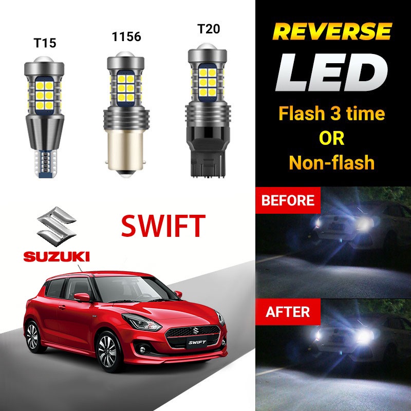 【SUZUKI】Swift 1PC 27LED Car Reverse Light Bulb Flash & Non Flash T15 ...