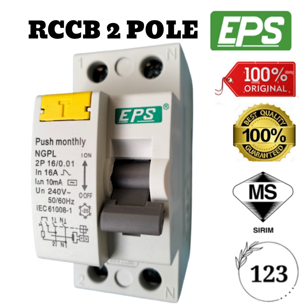EPS 2 POLE RCCB RESIDUAL CRRENT OPERATED CIRCUIT-BREAKER 20A/40A/63A ...