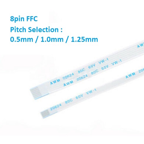 8 Pin 0.5mm 1mm 1.25mm FFC FPC 8p Flexible Flat Cable Ribbon | Shopee ...