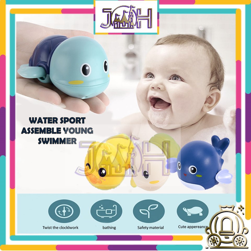 【READY STOCK】Baby Bath Toy Clockwork Turtle/Dolphin/Duck Toys Bathtub ...