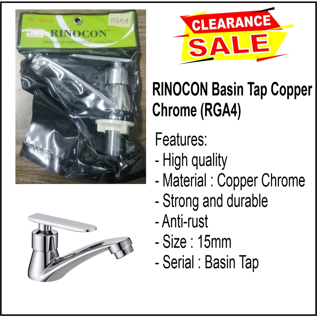 RINOCON Basin Tap Copper Chrome RGA4 | Shopee Malaysia