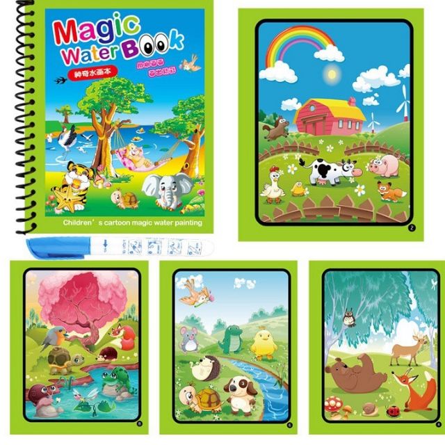 🇲🇾Ready Stock 🇲🇾 Zoo Animal Magic Water Book Drawing with Doodle Pen  Educational Toys For Kid Child