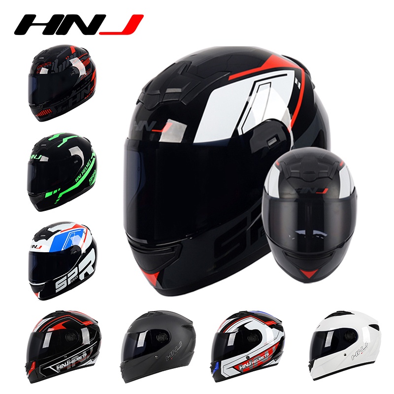 HNJ Full Face Helmet Murah Malaysia Motorcycle Safety Motor Couple