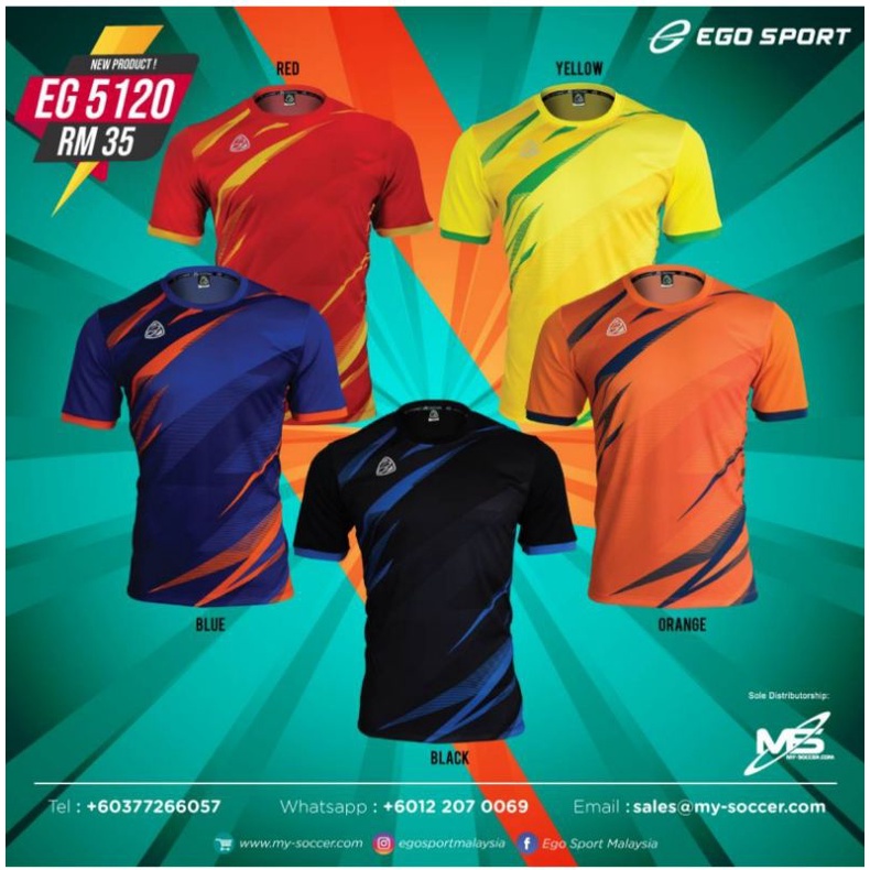 EGO SPORT EG5120 ADULT TEAM WEAR FOOTBALL SOCCER JERSEY (MADE IN THAILAND) Shopee Malaysia