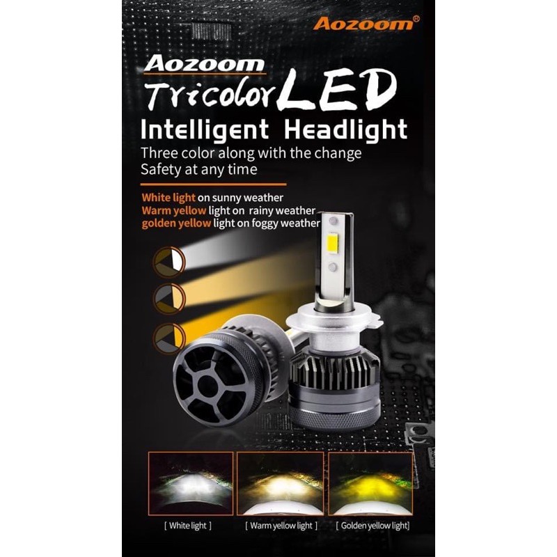 AOZOOM Tricolor LED HEADLIGTH L3 35W H11 | Shopee Malaysia