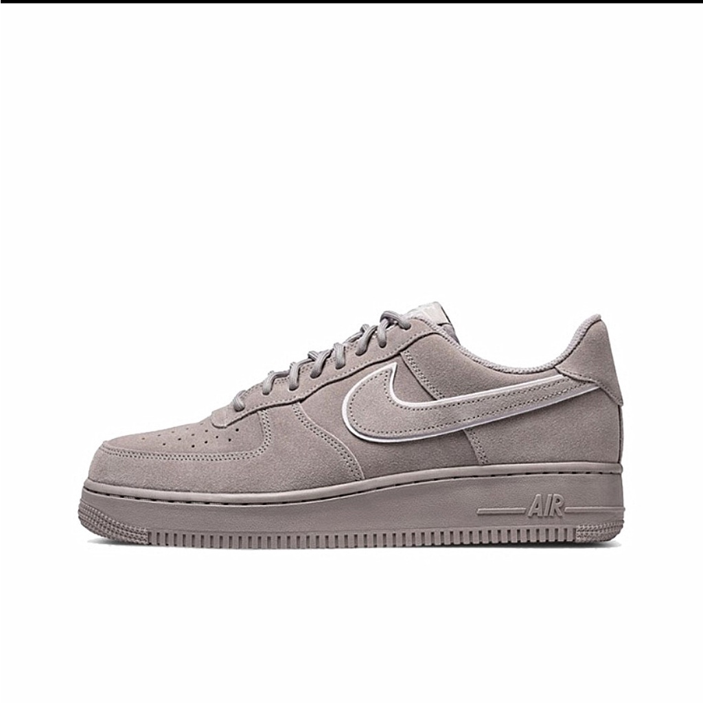 Nike Air Force 1 07 LV8 Suede Low Top Casual Sneakers Deerskin Grey Black Grey Pink Shopee Malaysia
