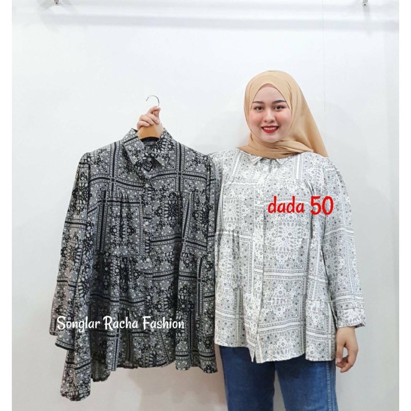 Dolly Blouse Plussize (Batik) | Shopee Malaysia