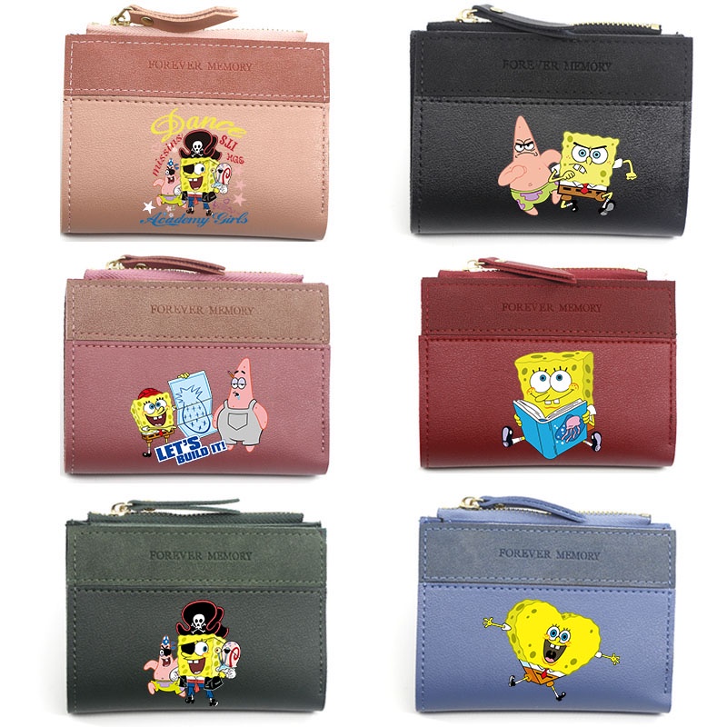 SpongeBob Wallet for Women Coin Purse Cute Wallet Short Wallet Card ...