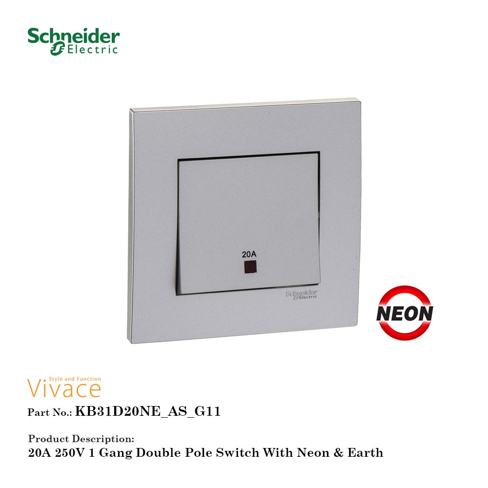 SCHNEIDER VIVACE SERIES SILVER SWITCHES & SOCKETS [FULL RANGE] | Shopee ...