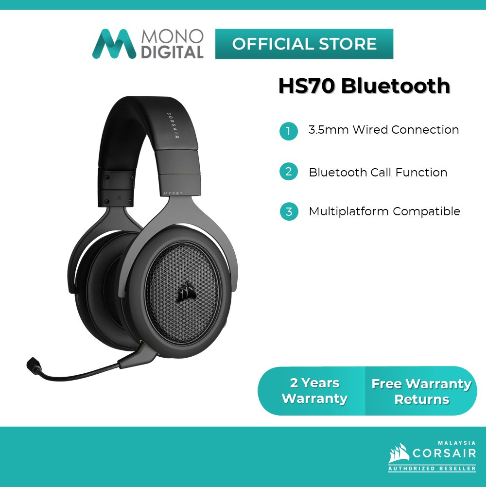 CORSAIR HS70 USB Wired 3.5MM Analog Gaming Headset with Bluetooth