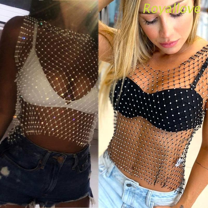 Sexy Women's Sheer Mesh Vest Crop Tops Fishnet See Through Tank Top  Clubwear