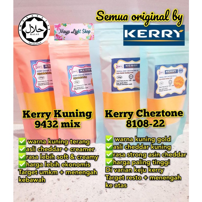 Original kerry cheztone Promo 50g 100g Yellow Cheese powder Cheese ...
