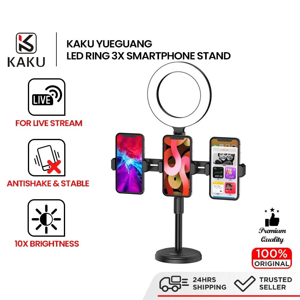 KAKU Phone Stand Light Ring Adjustable Phone Holder Live Stand Holder