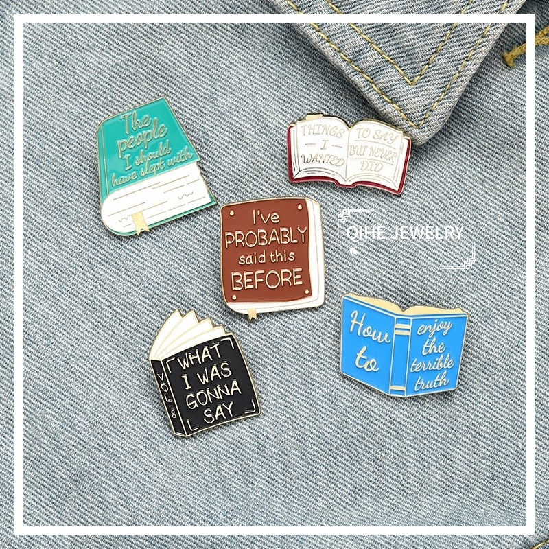 Funny Library Enamel Pins Custom Memes Books Brooches Bag Clothes Lapel