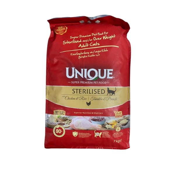 UNIQUE SUPER PREMIUM PET FOOD STERILISED WITH CHICKEN AND RICE CAT FOOD
